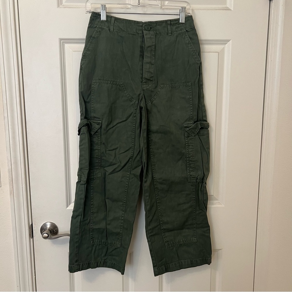 Universal thread green high waist army cargo pants pant Target ankle crop